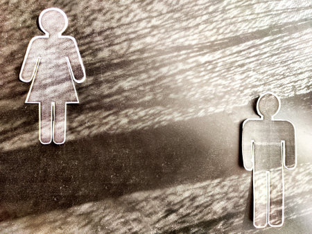 Flat figures and silhouettes of a couple of men and women. Creative concept of family, friendship, love, meeting. Married couple for backgrounded copy space. abstract speckled textureの写真素材