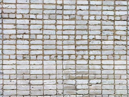 A close-up of white brick wall showing varying textures and subtle color differences