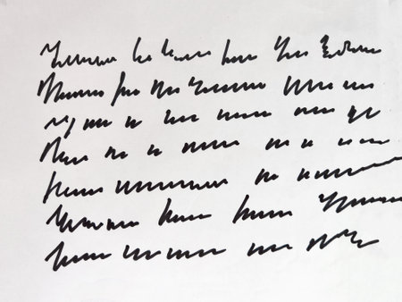 A collection of abstract handwritten notes featuring flowing lines and expressive calligraphy on a...