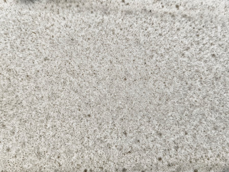 Light gray surface shows a fine texture with small details and patterns. There is space available...