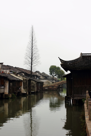 Wuzhen riverside viewの写真素材