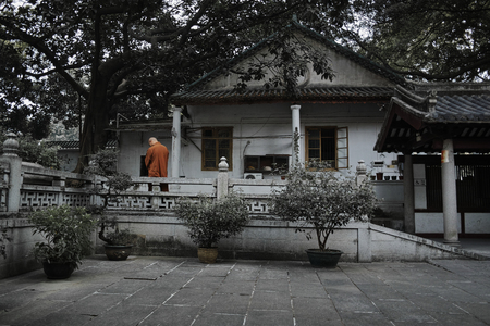 Monk in templeのeditorial素材