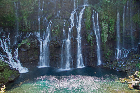 waterfalls on river Langevin, Reunion Islandの写真素材