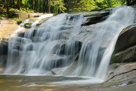 Waterfall in Harrachov in the Czech republicの写真素材