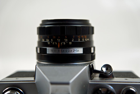 Old camera isolated on a white background