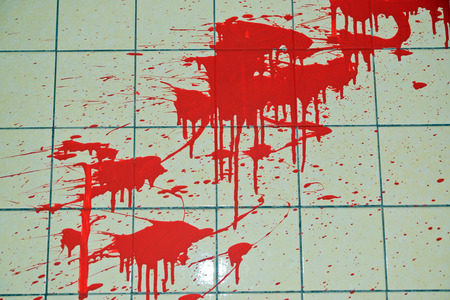 Red color on the wallの写真素材