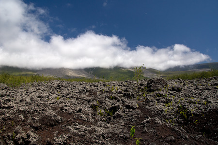 Lava Eruption at La Fournaise on Reunion island, Coulee de Laveの写真素材