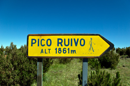 Signpost in Madeira mountains, Portugal