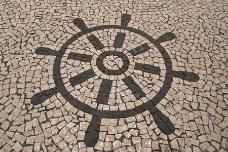 Portuguese stone patternの写真素材