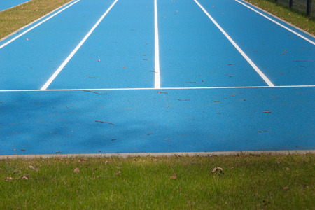 Blue Tartan race track with guide lines