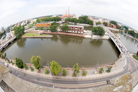 Panorama of old town cityscape, Wroclaw, Polandの写真素材