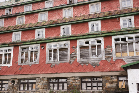 Ruins of an old hotel, Lost placeの写真素材