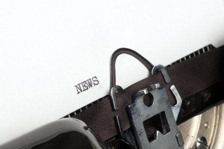 News text on retro typewriterの写真素材