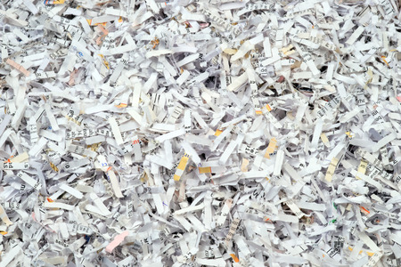 Closeup of shredded paper documentsの写真素材