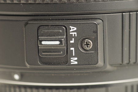 Camera lens manual focus MF  auto focus AF switch close up
