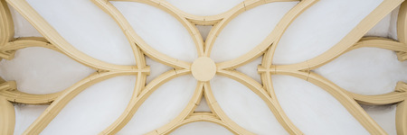 Designer ceiling architecture with lines and columnsの写真素材