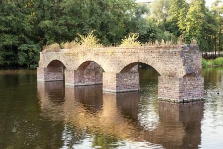 Part of an old bridge in the city center of Cologneの写真素材