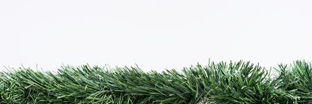 Christmas garlands straight isolated on white. Ready for your own decorationsの写真素材