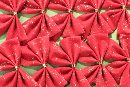 Red ribbons for decoration to gift boxの写真素材