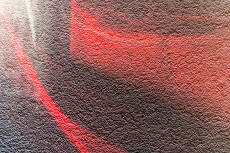 Red lights on the plastered house wallの写真素材