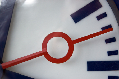 Close up of modern wall clock in the train stationの写真素材