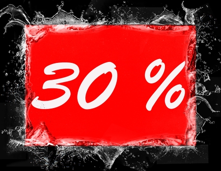 30 percent off shopping day icon in redの写真素材