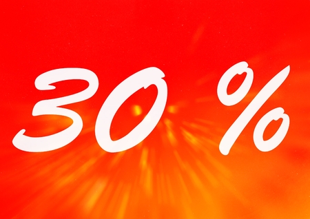 30 percent off shopping day icon in red