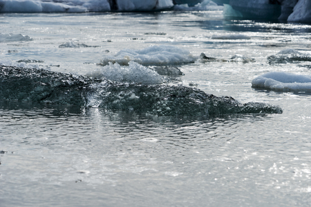 Closeup of glacier ice lagoon in Iceland
