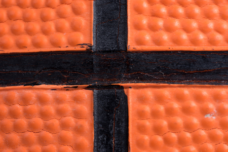 Close up view of orange basketball for backgroundの写真素材
