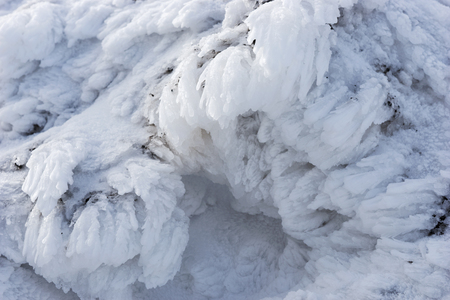 Natural texture of snow and ice. Winter backgroundの写真素材