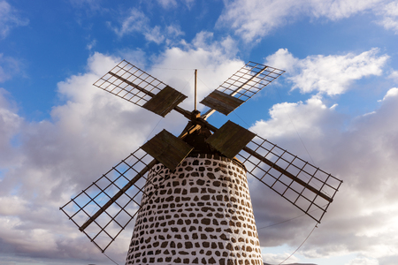 Windmills in the locality of La Oliva. Fuerteventura. Canary Islands. spainの写真素材