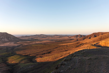 Sunset in the mountains of Fuerteventura. Canary Islands. spainの写真素材