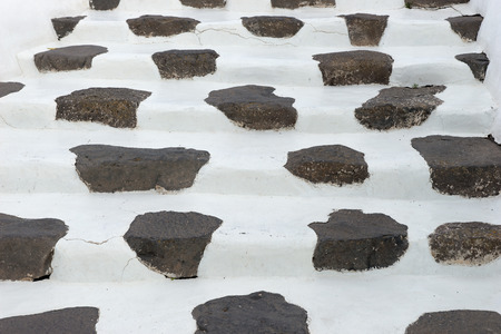 Stone steps built in typical canarian style. Lanzarote. Canary Islands. spainの写真素材