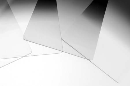 Neutral density and graduated neutral density filters used in camera for photographyの写真素材