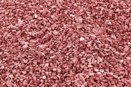 Red gravel stones for the construction industryの写真素材