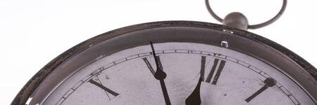 Panoramic image Retro clock with five minutes before twelveの写真素材