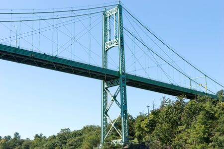 Detail of the Thousand Islands Bridge across the St. Lawrence River. This bridge connects New York...