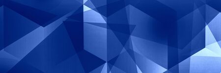 Panoramic Blue Modern Polygon Background. Graphic minimal design. Blue polygonal patternの写真素材