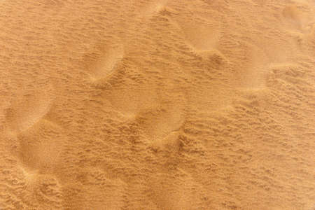 Footprints in the sandy desert. Texture background travel conceptの写真素材