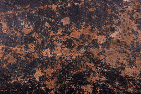 Vintage leather texture. Worn old dark leatherの写真素材