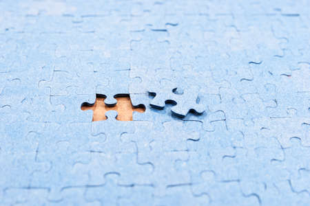 Puzzle with one missing piece. Problem solving conceptの写真素材