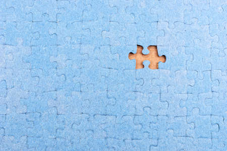 Puzzle with one missing piece. Problem solving conceptの写真素材