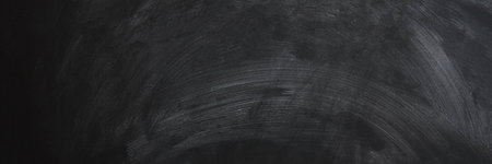 Empty black chalkboard. School board with traces of chalk. panoramaの写真素材