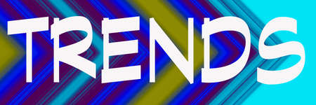 TRENDS. Text on colorful arrow. panoramaの写真素材