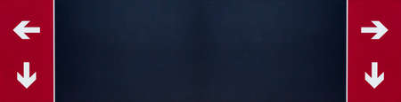 Empty blue background for your text and direction arrows on red background