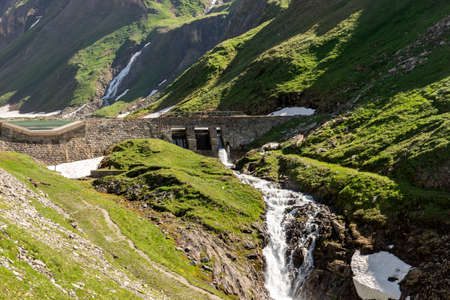 Dam at the Nassfeld Speicher in Hohe Tauern National Park. Austriaの写真素材