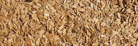 Wood chip texture. Panoramic wooden backgroundの写真素材