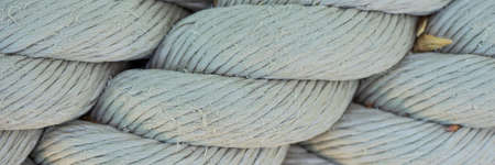 Closeup of strong rope. Panoramic imageの写真素材