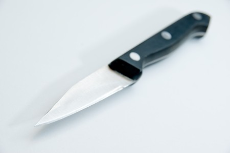 Kitchen knife on white background