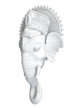 3D rendering the elephant sculpture isolated on white backgroundの写真素材